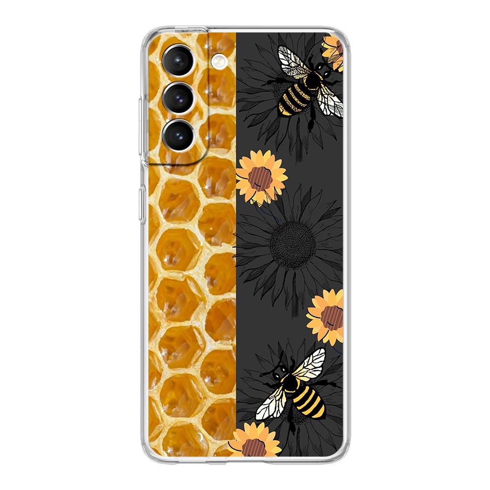 Phone Case For Samsung Galaxy S25 S24 S23 FE S22 Ultra S20 S21 5G S10 Plus S10E Soft Clear Cover Bee Honey