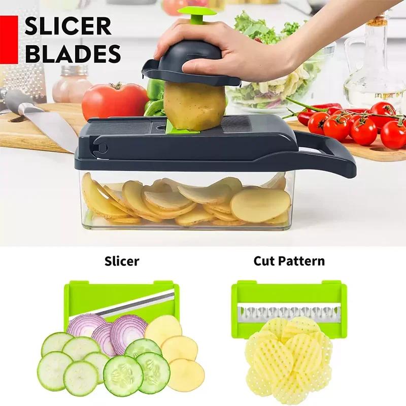 Vegetable Onion Chopper Professional Vegetable Slicer Food Chopper Kitchen Gadgets Vegetable Slicer Dicer Cutter Carrot Garlic