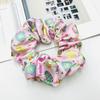 Women Hair Tie High Elasticity Colorful Easter Egg Print Hair Scrunchy Smooth Satin Texture Ponytail Holder Versatile Hair Accessory