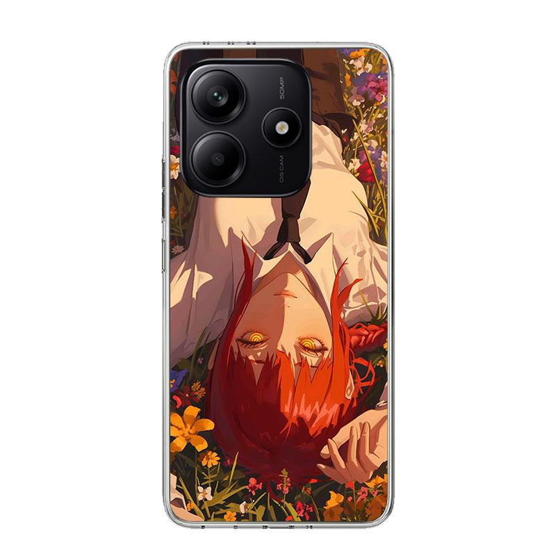 C-Chainsaw Mans Makima Phone Case For Xiaomi Redmi Note 14 13 14S 12S 12 11S 11T 11E Pro Plus 10S 10 9S 9 Art Customized Coque C