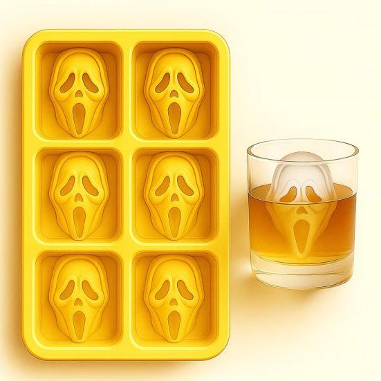 Halloween Skeleton Ice Cube Mold Food Grade Silicone Creepy Screaming Mold Haunted Drink Accessories