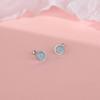 Pure Blue Round Screw Earrings for Women Fresh Small and Compact and Simple Daily Earrings