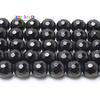 Facettierte schwarze Achat 15 Zoll runde Perlen zur Schmuckherstellung 4/6/8/10/12mm Perlen