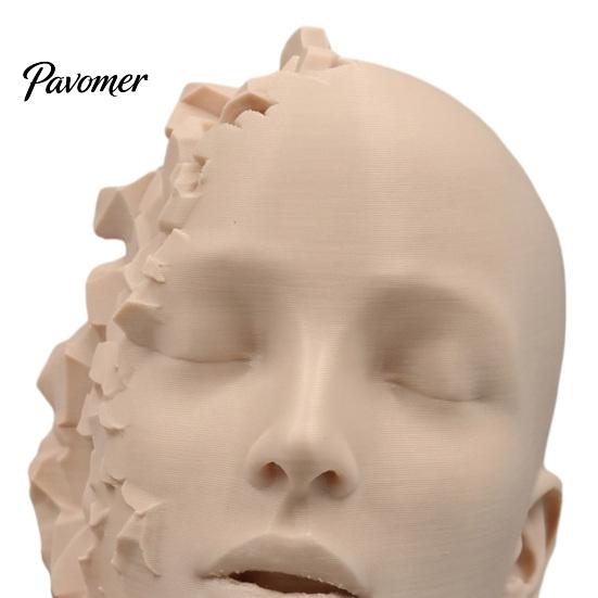 Artistic Tension Sculpture Abstract Broken Face Art Sculpture, Nordic Minimalist Plastic Statue, 3D Printed Deconstructive Ornament for Living