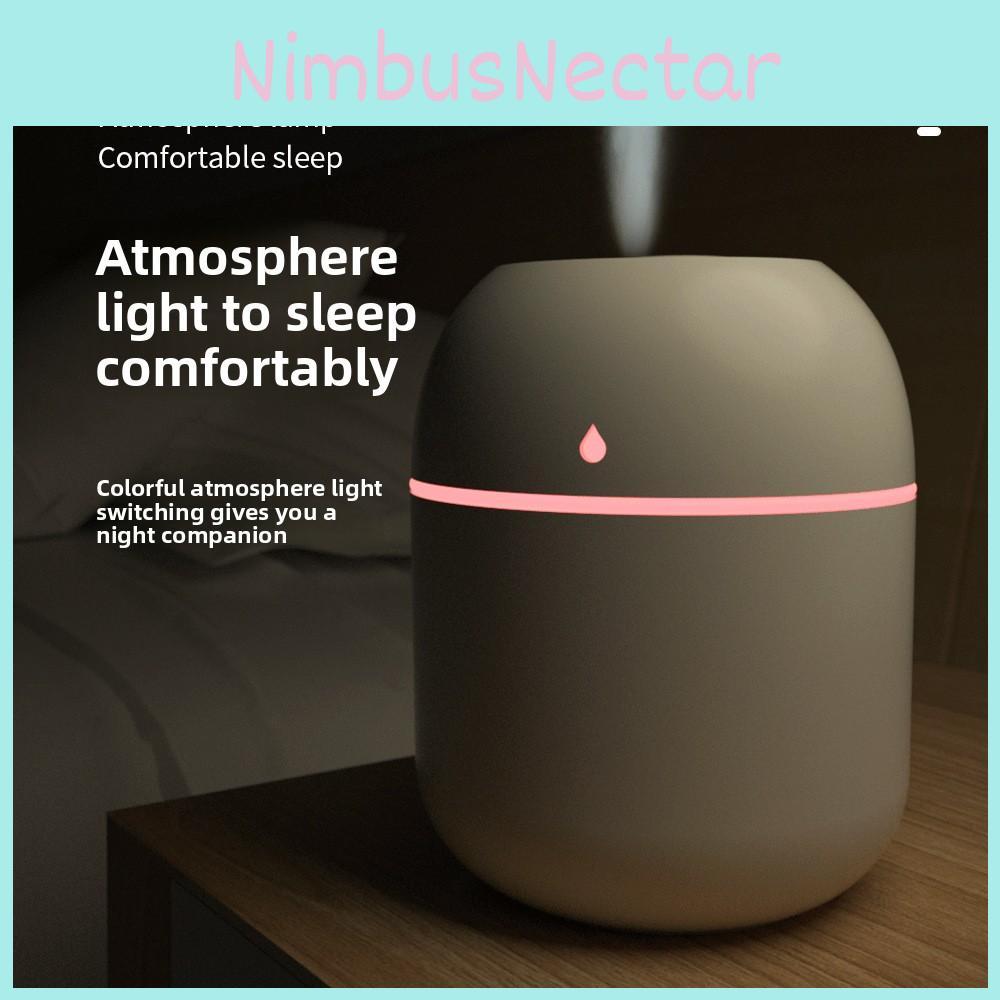 Cow Waterdrop Print Usb Humidifier With Water Protection Colorful Home Lights