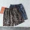 Sommer-Strandshorts für Herren in Übergröße, elastische Taille, Leopardenmuster, lässige Shorts für den Sommer