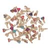 100x Heart Wood Clips Photo Paper Pegs Scrapbooking Embellishments 35mm