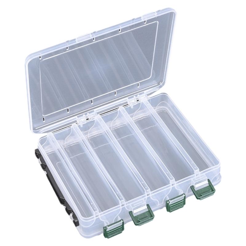 Double Layer Transparents Fishing Baits Organizers with Durability Plastic Construction for Lures Storage