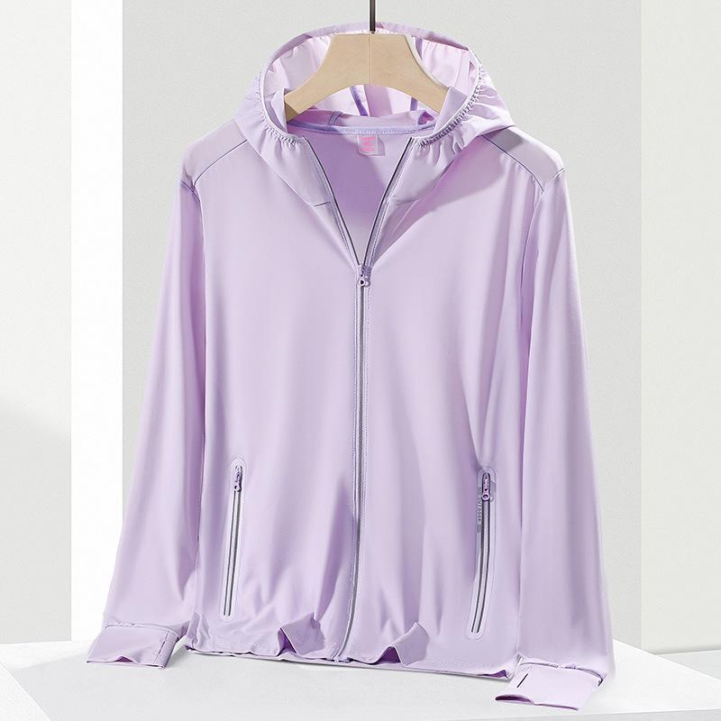 1011 UPF0 + Sunshade Clothing Summer Ice Silk Sunscreen Clothing UV-shielding Men's and Women's Clothing Jackets