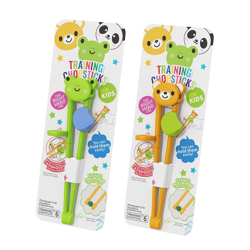 Nové dětské hůlky Kreslené zvířátka Medvěd Panda Žába Základní učení Hůlky Bezpečnost dítěte Trénink Jídlo Hůlky Nádobí