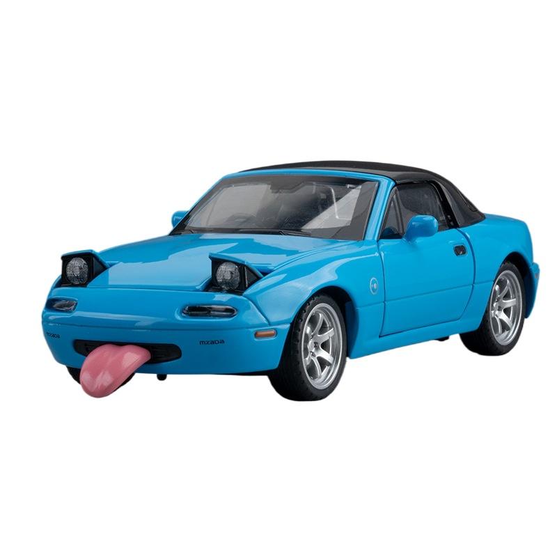 1/32 Mazda MX-5 Miniature Diecast Miata RoadSter Toy Car Model Sound & Light Doors Openable Collection Gift for Children Boy Kid