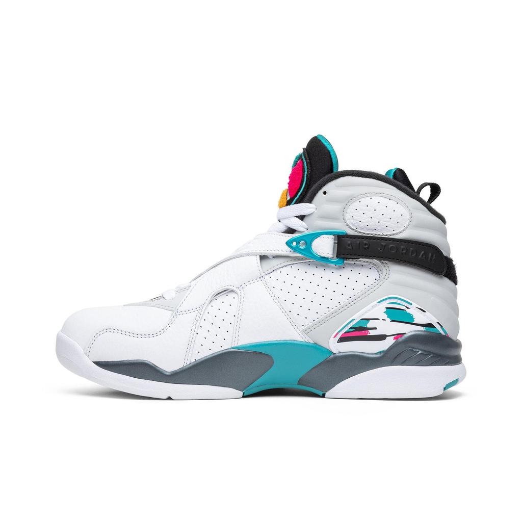 Air Jordan 8 Retro 'South Beach' (Unisex) White / White-Turbo Green Vintage Basketball Shoes 305381 113