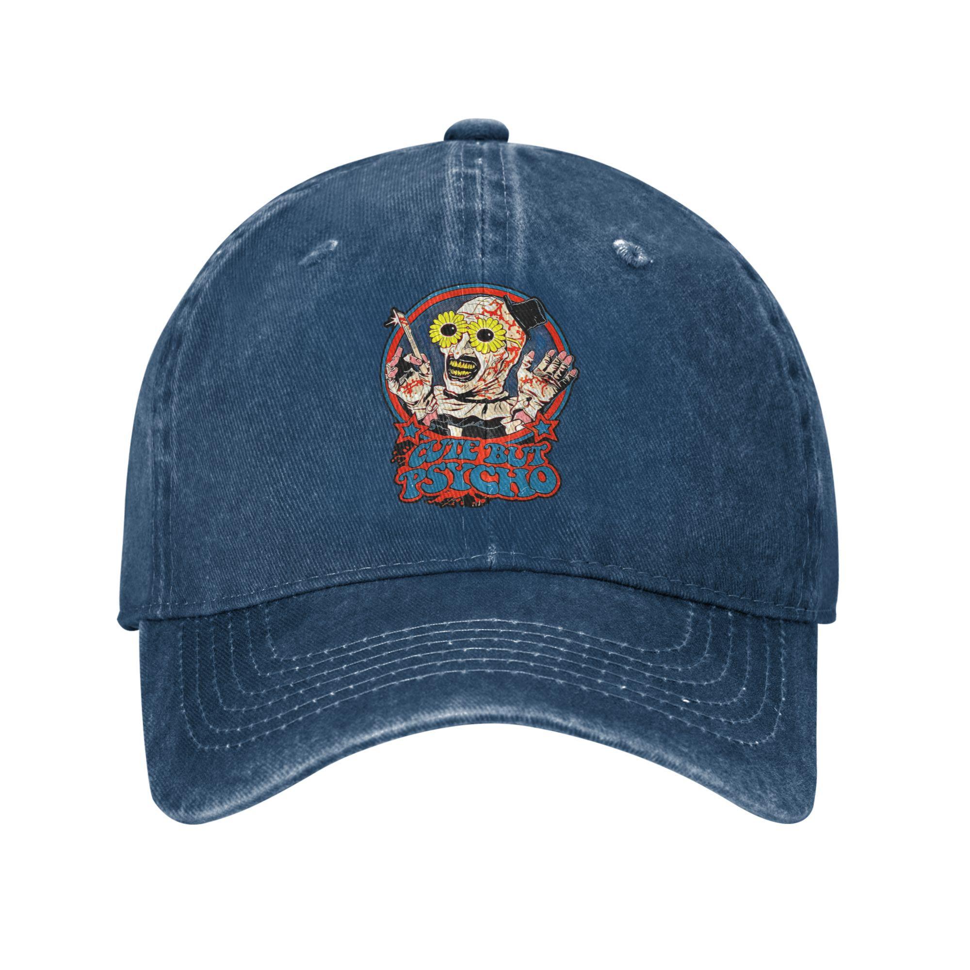 Cute but Psycho Terrifier Baseball Caps Fashion Distressed Denim  Headwear Unisex Outdoor Travel  Adjustable Fit Hats Cap One Size