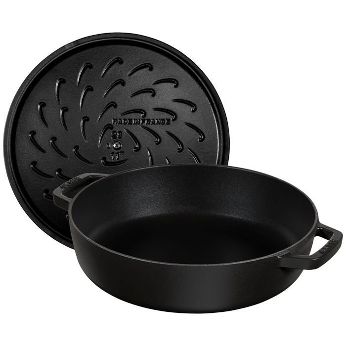 Cocotte Ronde - STAUB - Chistera - 28 cm - Fonte émaillée - 6,7 L - Noir Mat