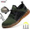 Summer Breathable Work Shoes With Iron Toe Anti Puncture Security Shoes Work Sneakers For Men Anti-slip Lightweight Safety Shoes
