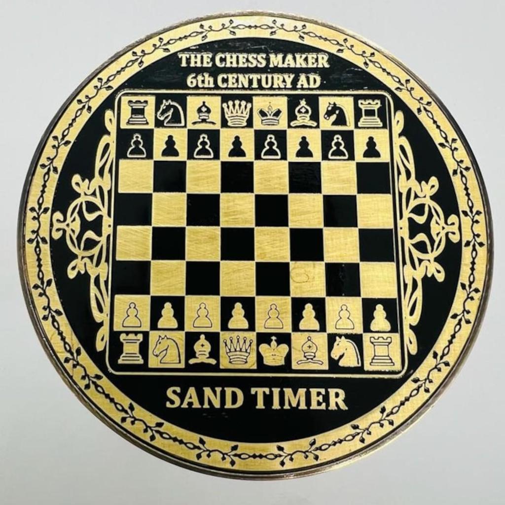 Strategic Elegance Brass Chess Sand Timer 16cm Height - A Unique Gift for Husband, Father's Day, Anniversary, and Halloween Celebrations