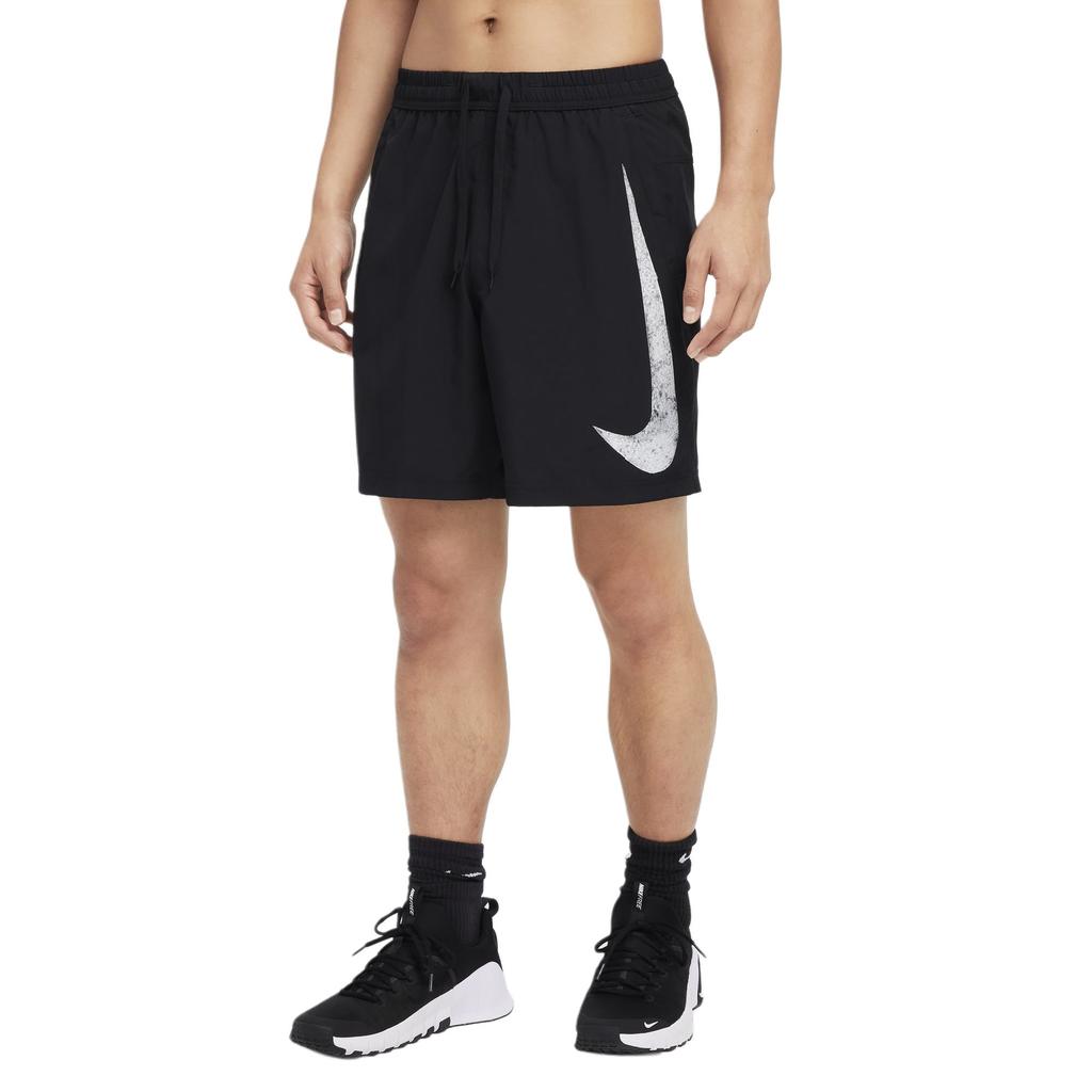 Nike Dri-Fit Form Versatile Quick-Dry Comfortable Stylish Lace-Up Three-Quarter Casual Shorts Men Shorts Black White FZ1067-010
