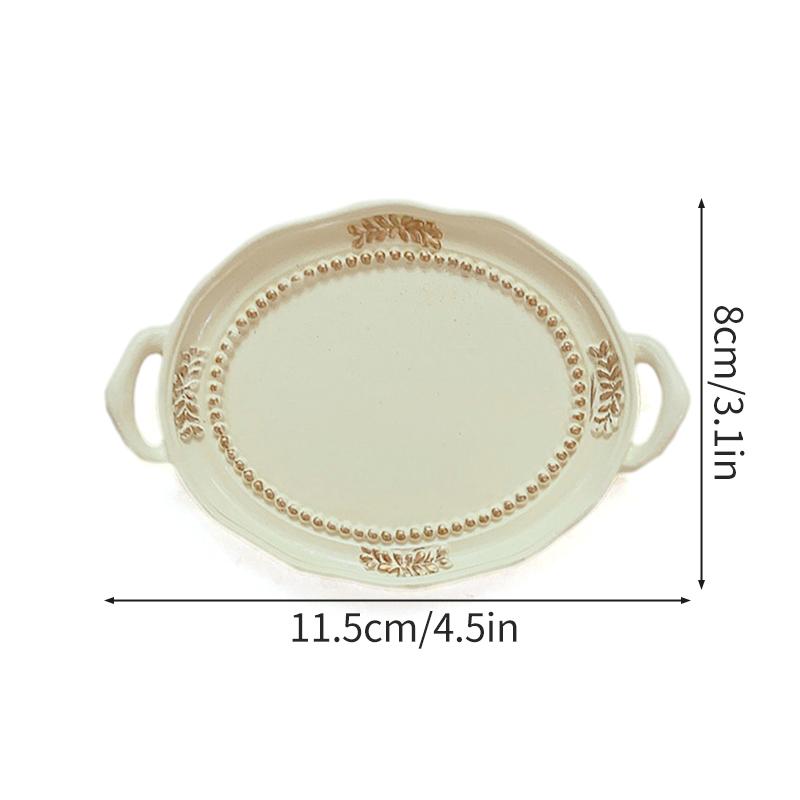 Classical Round Dessert Jewelry Necklace Earrings Storage Tray Resin Dish Plate Photo Props Room Aesthetic Decor Accessories