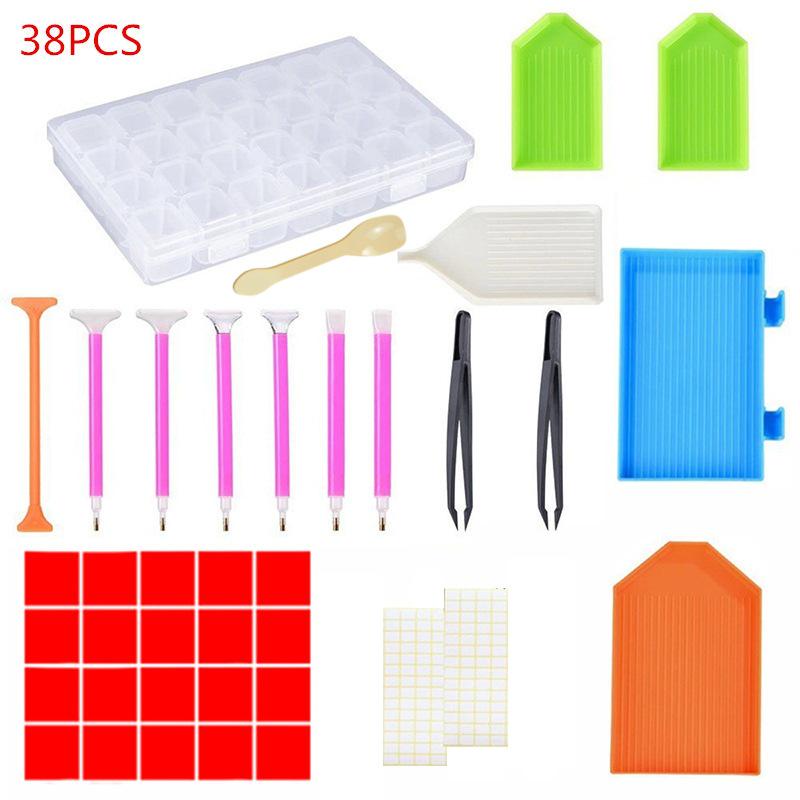 DIY-Diamant-Malerei-Werkzeugset: Punktierplatte, Ton & Aufkleber-Set für Kreuzstich-Basteln