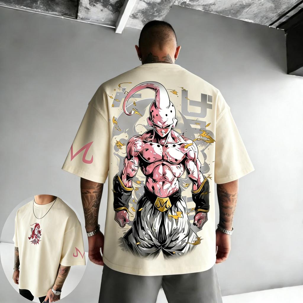 Dragon Ball Anime Majin Buu Printed T-shirt Summer Style Men's and Women's Loose Casual Harajuku Fashion Short Sleeve Top