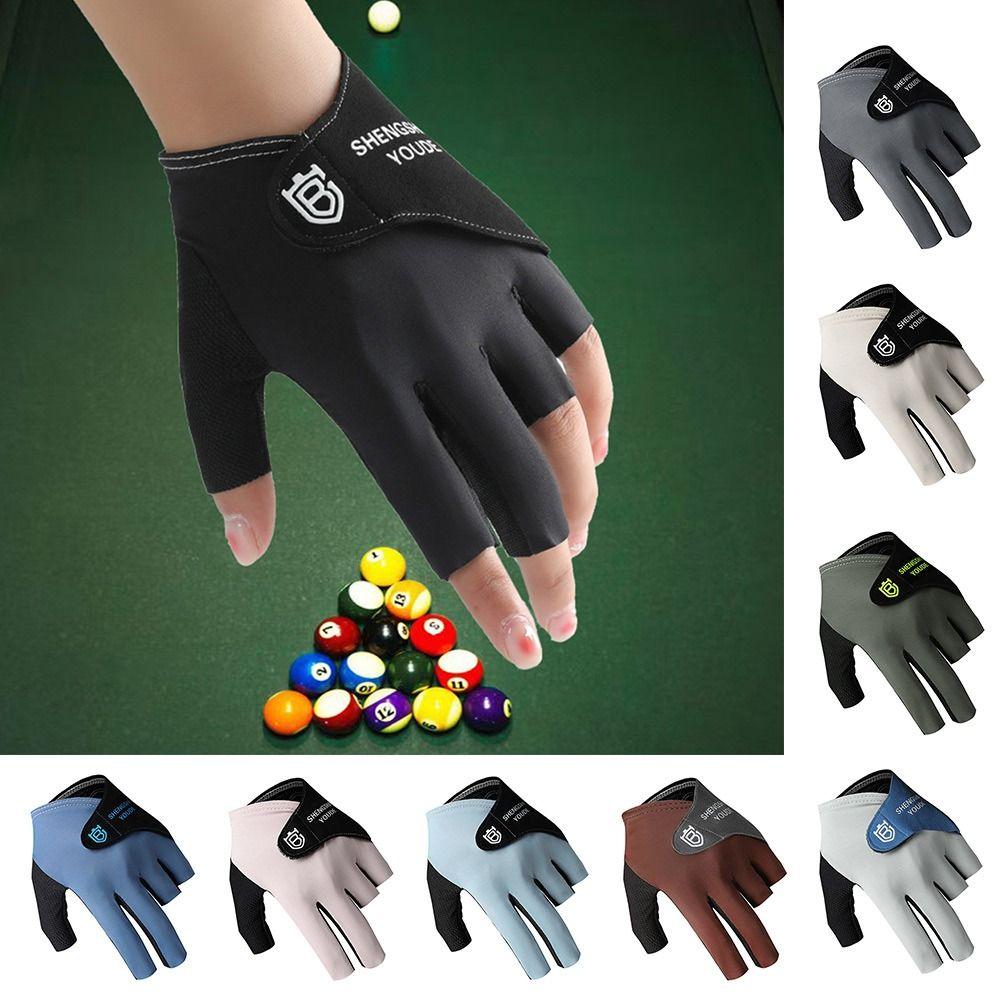 Left Hand Billiards Glove Non Slip Billiard Training Gloves Half Fingers Glove  Fitness Accessories