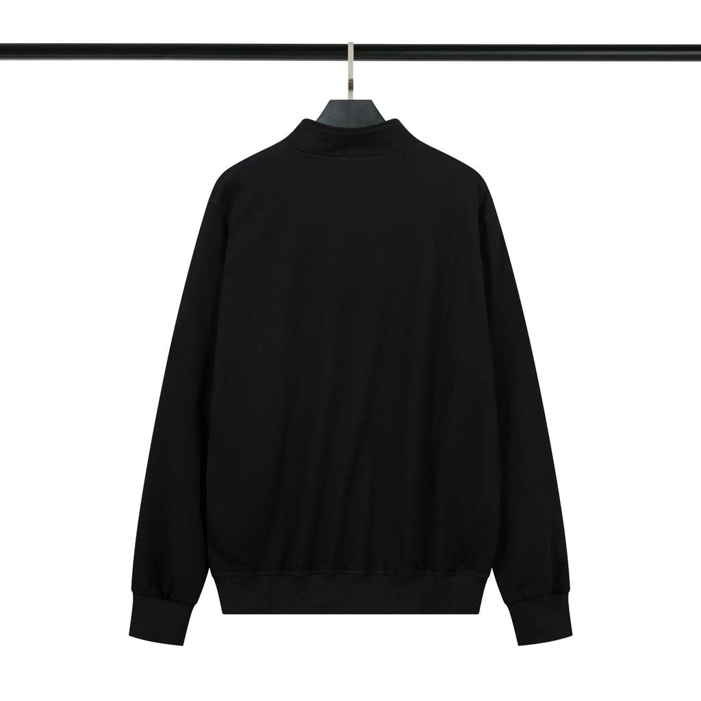 Stone Island Unisex Unifarbener Aufnäher Halber Reißverschluss Lockerer Pullover Hoodie