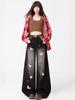 Women's Retro Puppy Embroidered Wide-Leg Jeans - Autumn Slimming Design