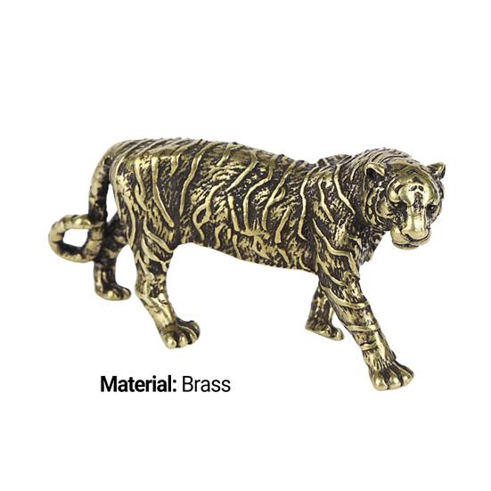 Solid Ornament Fine Workmanship Home Decoration Portable Chinese Zodiac Brass Tiger Ornament for Home