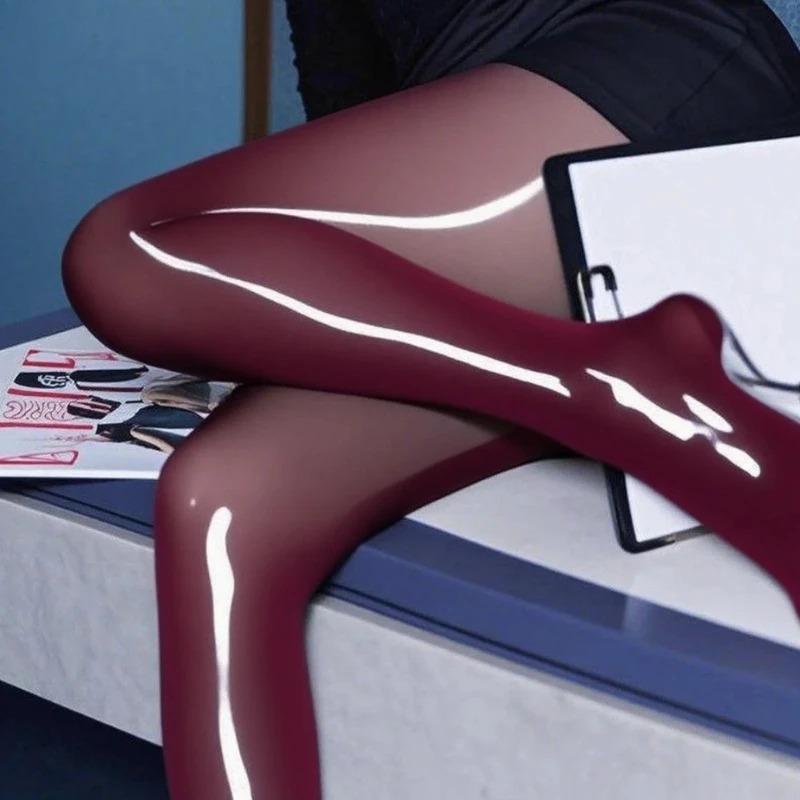 1 Pair Women's Plus Size High-Waist Sheen Sheer Tights Ultra Thin All-Season Comfort Fit Sexy Horse Oil Pantyhose Leggings Socks