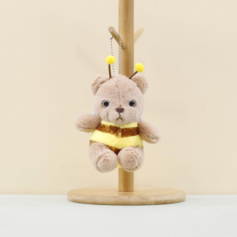 

Plush Bee Adorable Keychain Cute Bear Pendant Soft Toy For Bags And Accessories коричневый