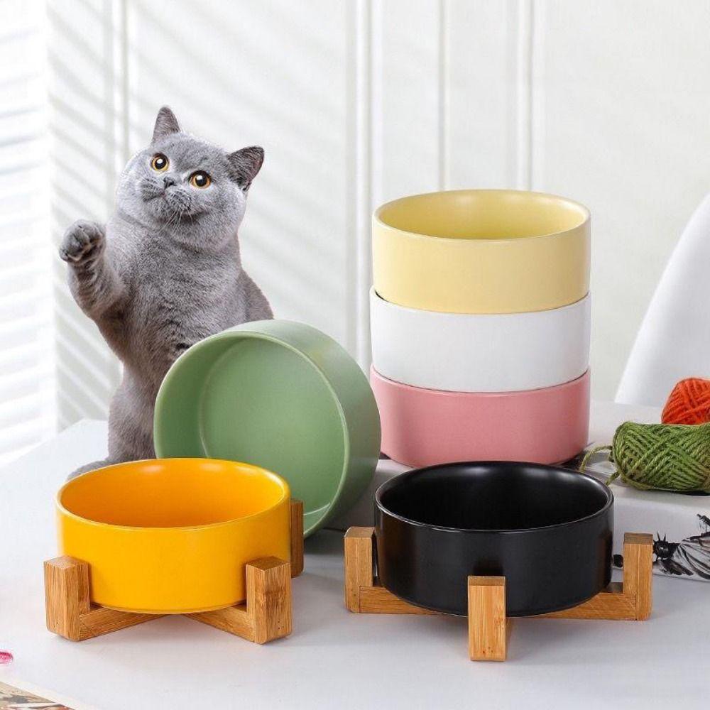 Anti-slip Cat Food Bowl Candy Color Dog Water Feeder Imitation Ceramics Cat Bowl  For Dogs Cats