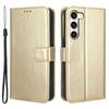Phone Cover for Samsung Galaxy S23+ PU Leather Crazy Horse Texture Wallet Stand Phone Case with Strap