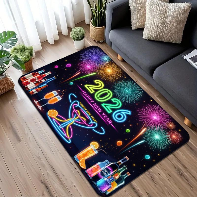 Brilliant Fireworks  New Year Carpet Warm Doormat Welcome Mat Outdoor Carpet Rug For Bedroom Carpet For Live Room