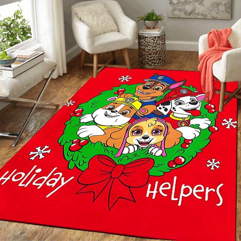 1Pc Christmas Pups Cookies Rug Office Carpet Indoor Outdoor Doormat Nonslip Soft And Comfortable Living Room Christmas Halloween Gift D91874