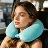 Almofada de Pescoço para Viagem em Espuma de Memória, Apoio de Cabeça em Forma de U para Avião Carro, Almofada de Suporte Macia para Sesta no Escritório, Capa Removível Lavável