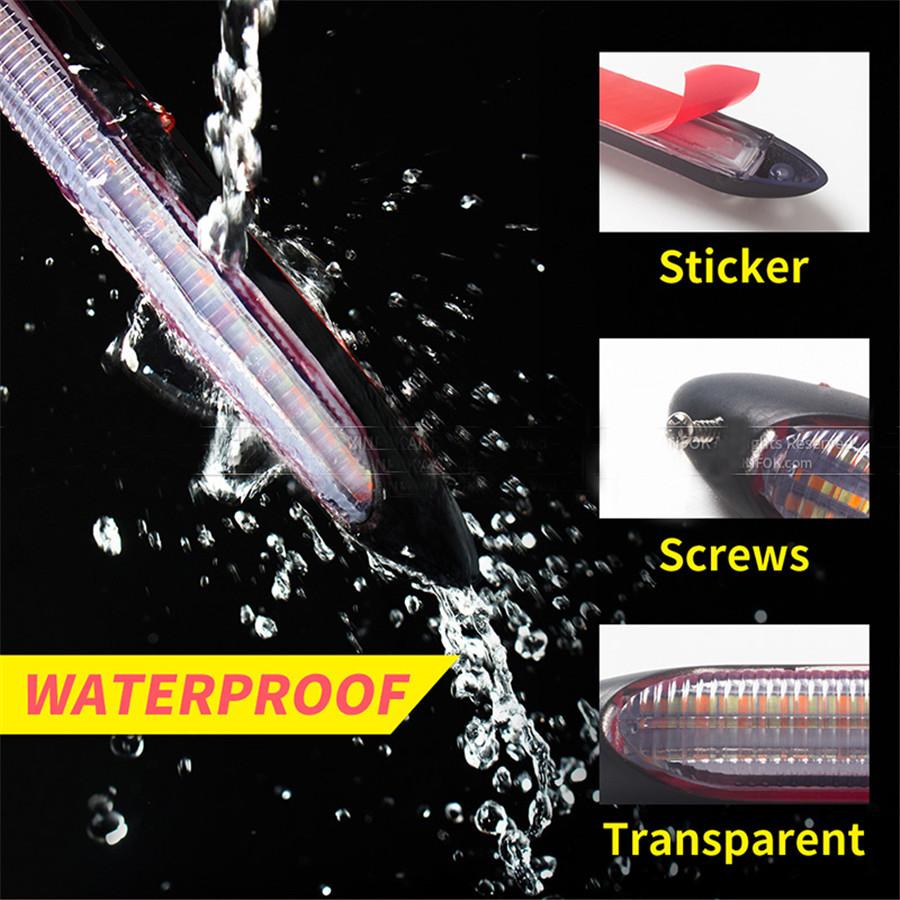 2×9.25" Universal Car LED Daytime Running Light Scan Waterproof Headlight Strip Sequential Flow Yellow Turn Signal White DRL Light