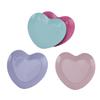 4pcs Stainless Steel Heart Shaped Makeup Palette Anti Rust  Mixing Tray for Travel