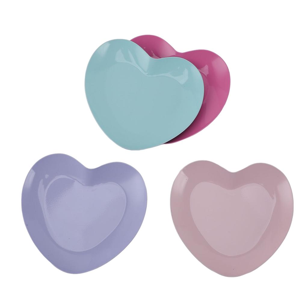 4pcs Stainless Steel Heart Shaped Makeup Palette Anti Rust  Mixing Tray for Travel