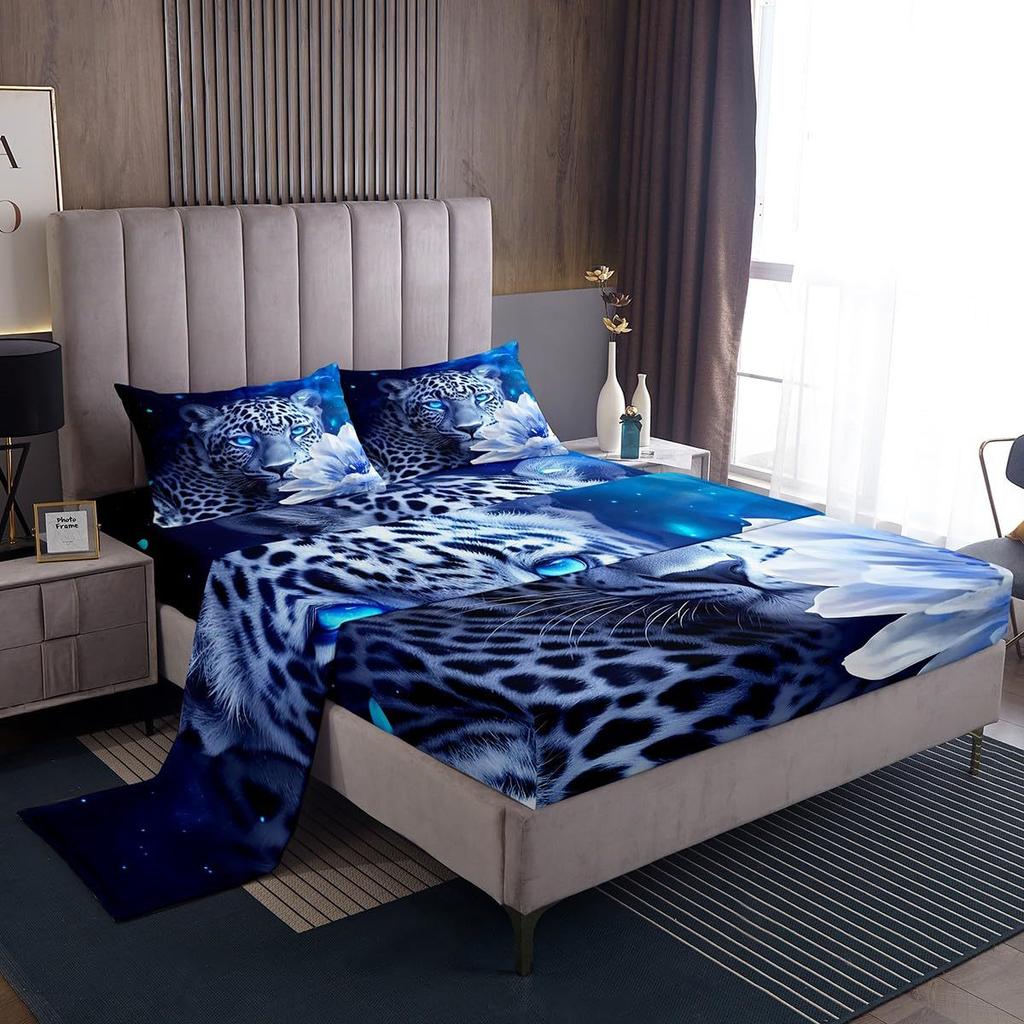 Cute Cartoon Panda Pattern Bed Hat Four-Piece Bedding Set Bedroom Dormitory Bedding Decoration