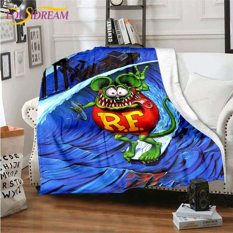 Rat Fink Blanket Throw Blanket Couch Quilt Cover Travel Bedding Throw Blanket Flannel Blanket Bedspread Blankets for Beds