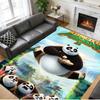 Anti‑Slip Crystal Velvet Floor Rug, Kung Fu Panda Design Carpet for Indoor Living Bedroom Home Decoration