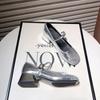 Design Silvery Glitter Women Mary Jane Shoes Casual Thick Heel  Spring Autumn Fashion Wedding Dancing Party Shoes