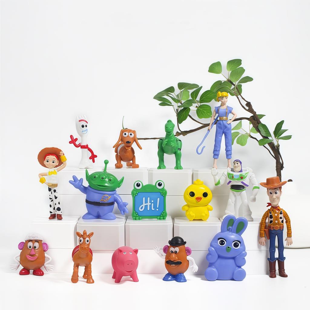 15pcs/Set Toy Story Woody Buzz Lighty Forky Rex Action Figure Toy Anime Figurine Desktop Decoration Model Ornaments Toys