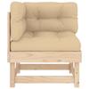 Corner Sofa with Cushions 2 pcs Solid Pine Wood