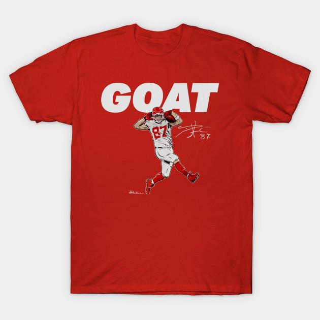 

Men Black Print T-shirt Travis Kelce Goat No-Cut Transfer Paper Print Cotton Tshirt S червоний