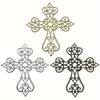 30pcs Vintage Hollow Floral Cross Embellishments 55x60mm Cast Iron DIY Scrapbooking Corner Decorations for Crafting DIY Lovers