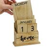 Pineapple Desk Calendar Ornament Cactus Date Display Ornament Wooden Perpetual Calendar  Office