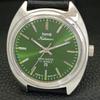 INDIAN VINTAGE HMT KOHINOOR HAND-WINDING MENS GREEN COLOR DIAL WATCH A440925-4 HT-a440925