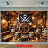 2D Plane 1 Piece of Pirate Treasure Cave Photography Backdrop Suitable for Birthday Parties and Indoor/outdoor Decoration