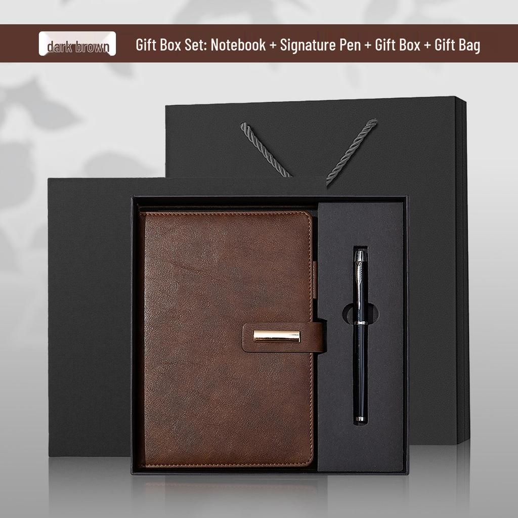 Luxury Business Notebook & Thermos Cup Set - Customizable Logo for Office Souvenirs